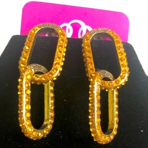 SASSY JONES KENNEDY EARRINGS (Gold Crystals )